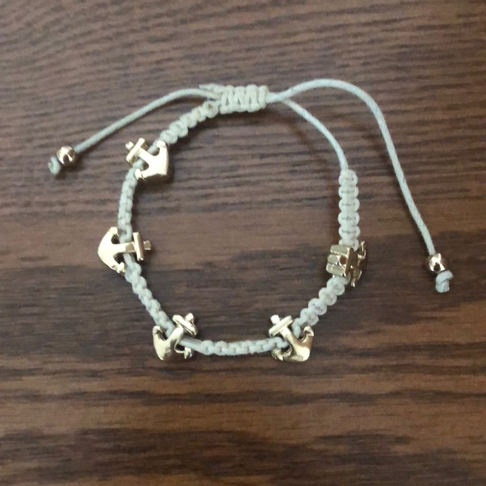 Adjustable bracelet white and gold anchor 💗